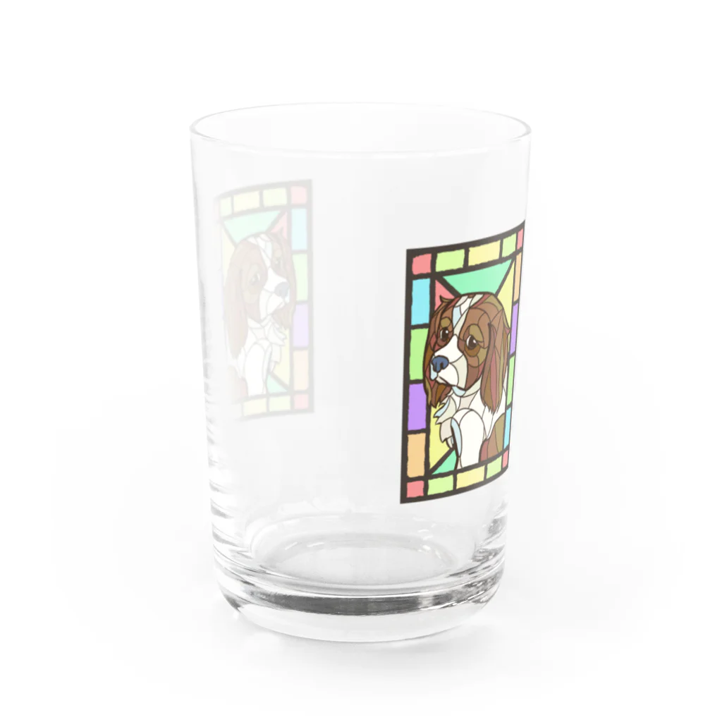 SKショップのステンドグラス風キャバリア　グラス Water Glass :front