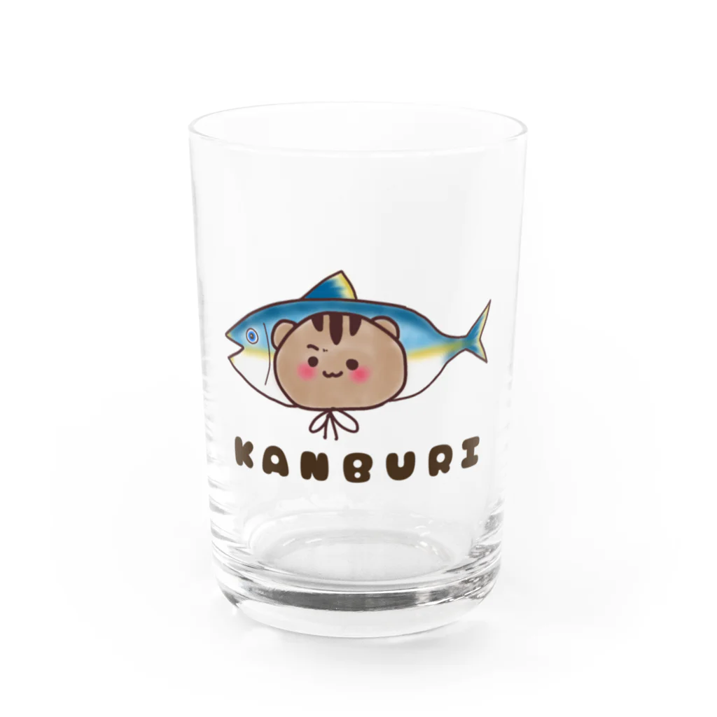 🐟りすカル shop🐿の寒ブリちゃん🐿 Water Glass :front