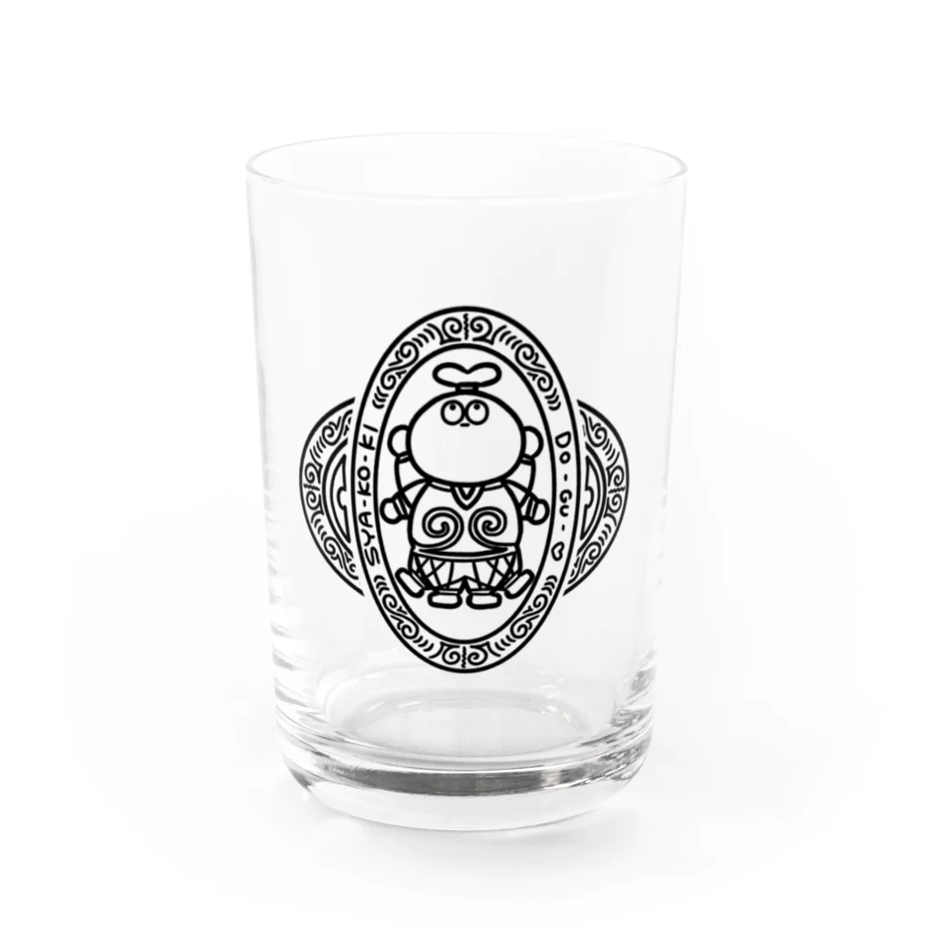 SK/WOOのウィトルウィウス的遮光器土偶 Water Glass :front