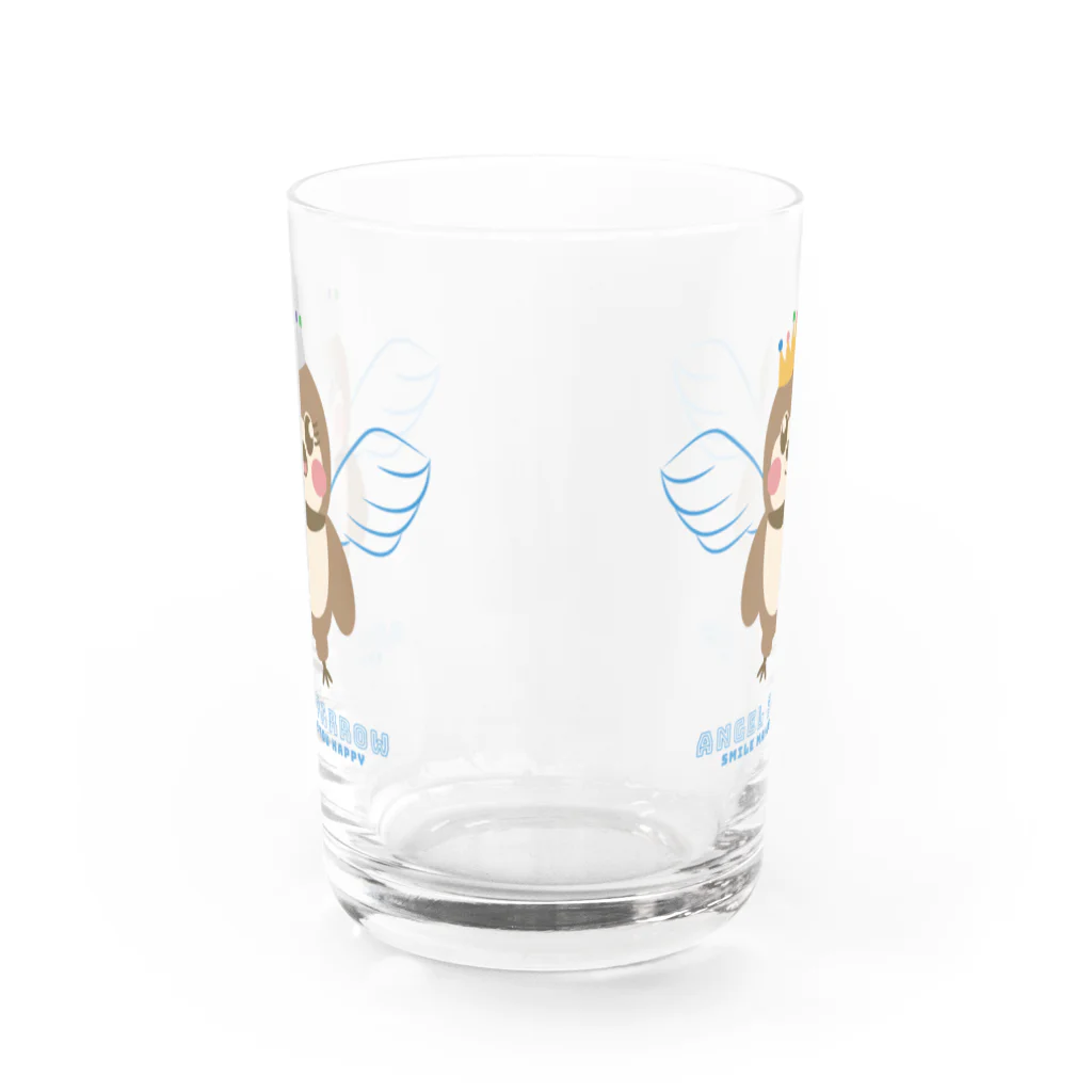 “すずめのおみせ” SUZURI店のANGELだいちゃん Water Glass :front