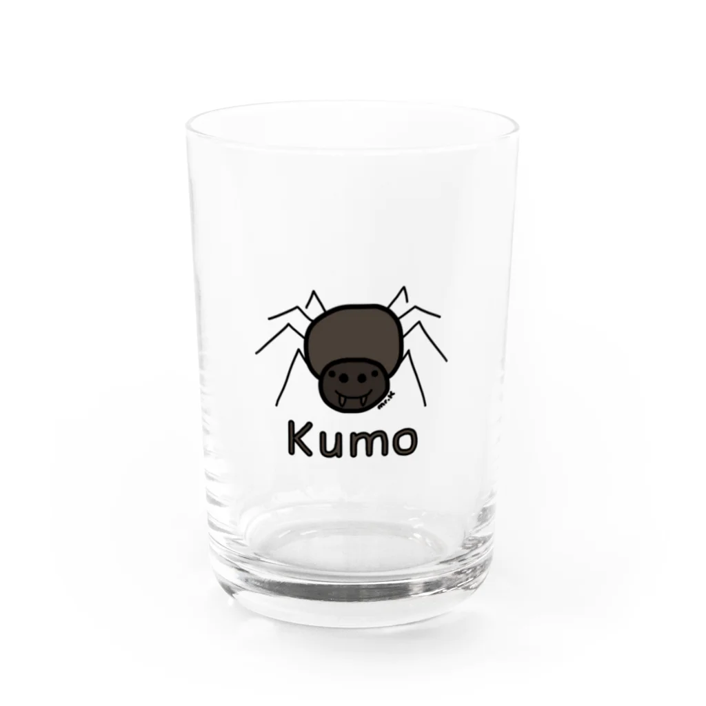 MrKShirtsのKumo (クモ) 色デザイン Water Glass :front