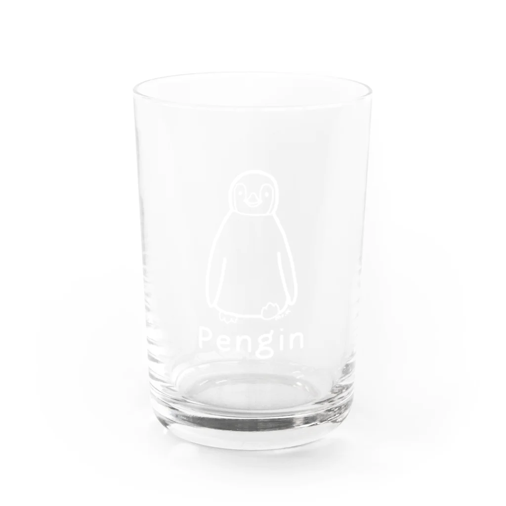 MrKShirtsのPengin (ペンギン) 白デザイン グラス前面
