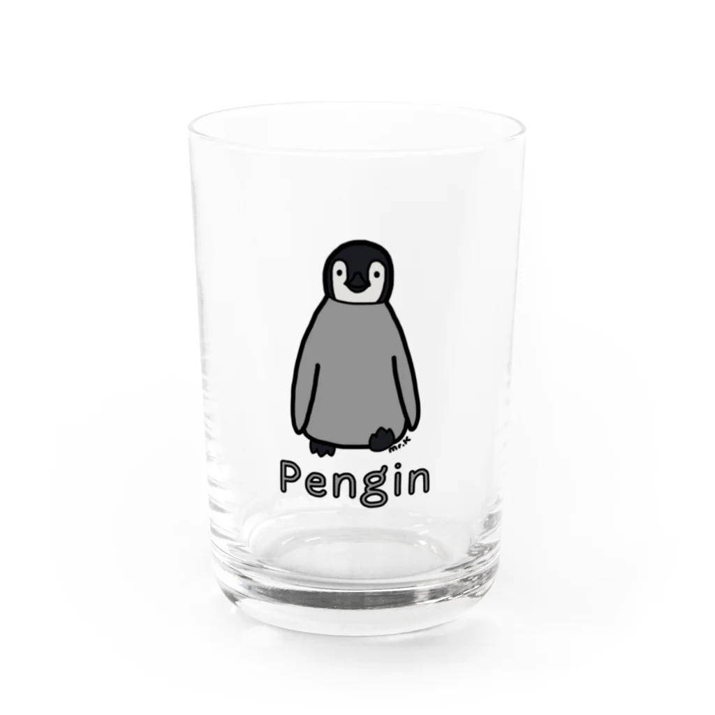 MrKShirtsのPengin (ペンギン) 色デザイン Water Glass :front