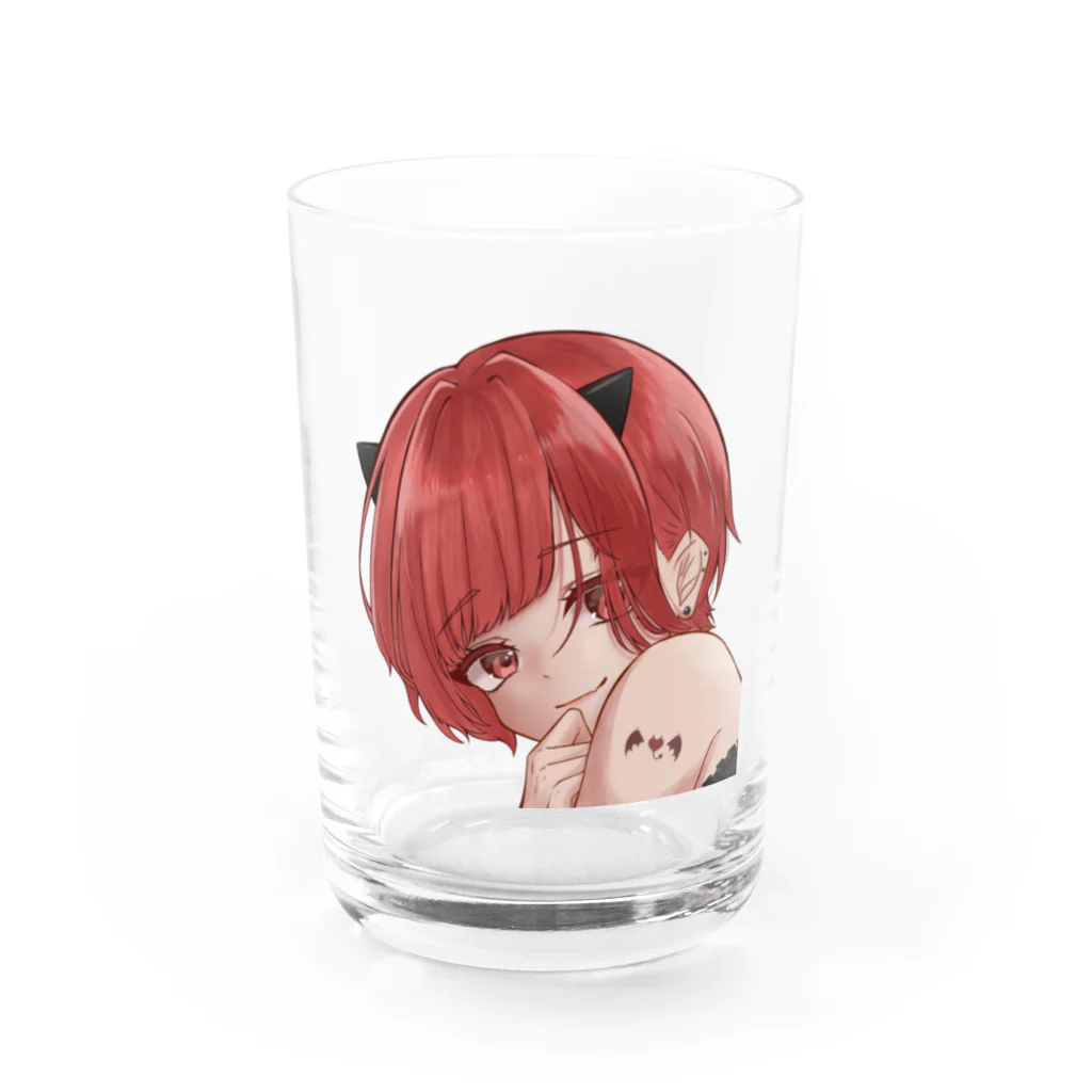 😈さほちのおみせやさん🍾の小悪魔さほち Water Glass :front