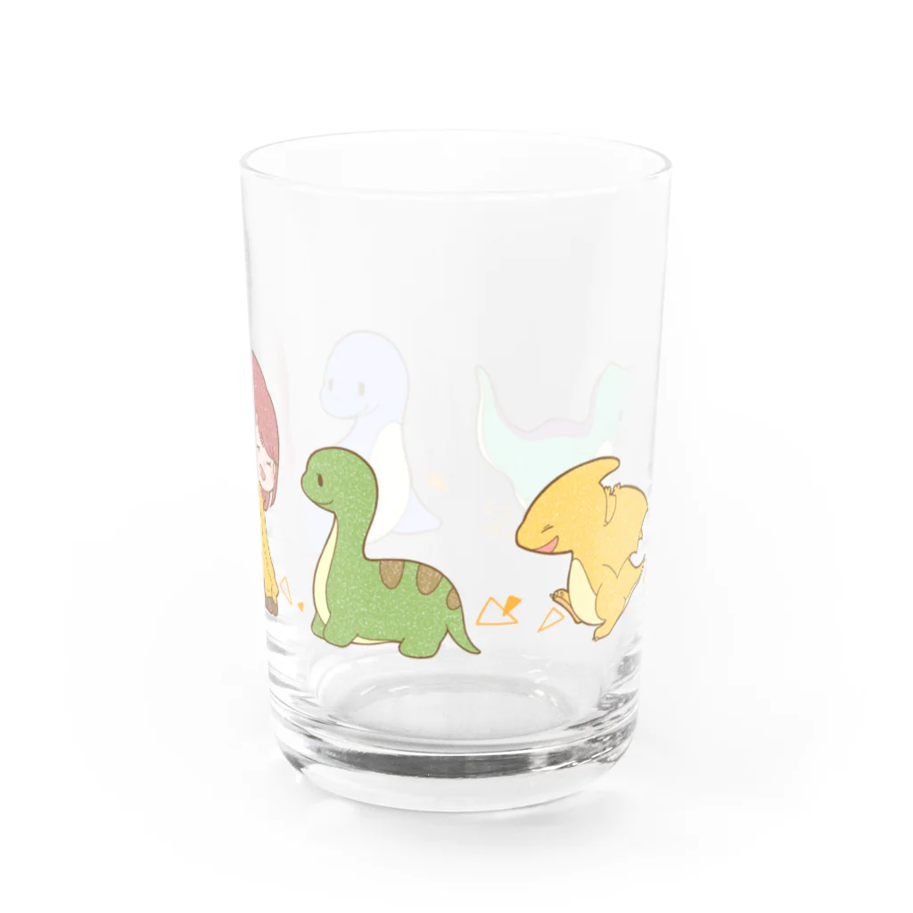るぴの雑貨屋の恐竜くんとるぴさんグラス Water Glass :front