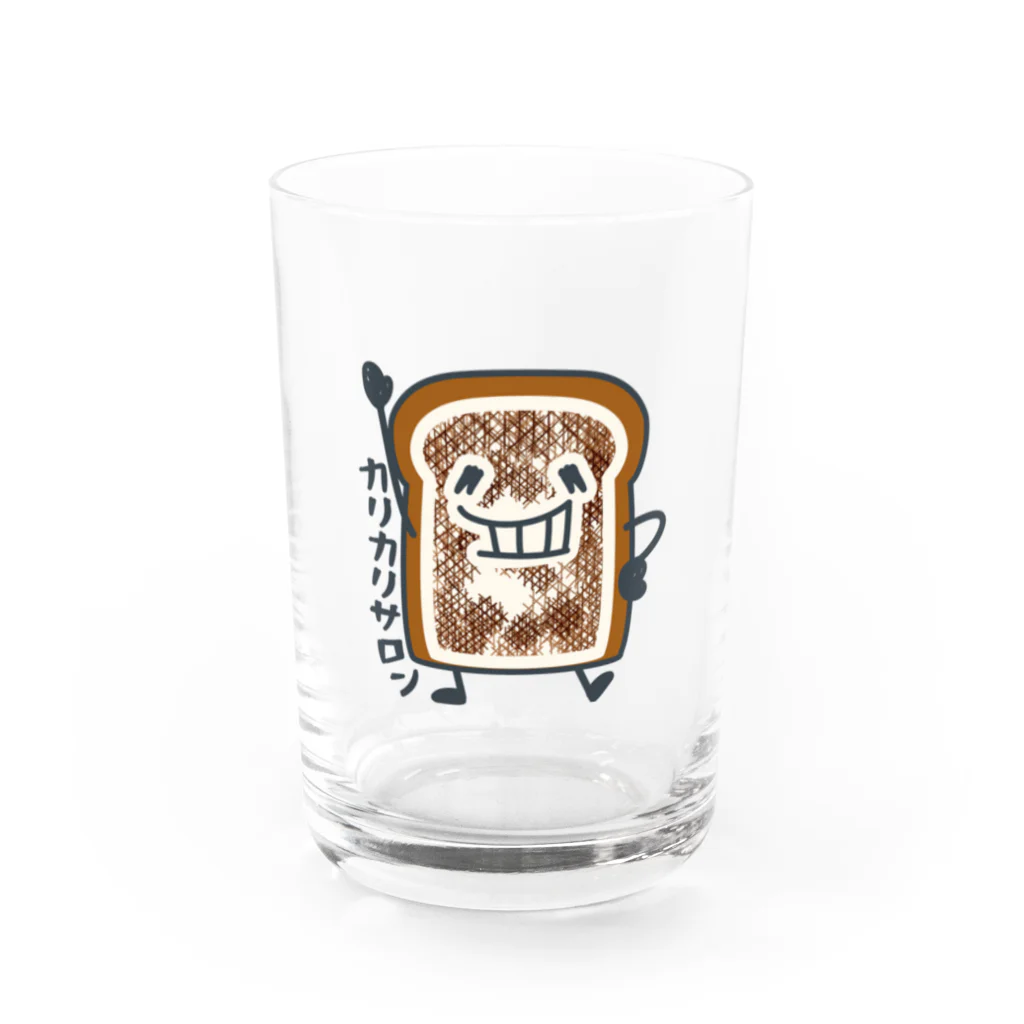 イラスト MONYAAT の食パンくんこげこげっち Water Glass :front