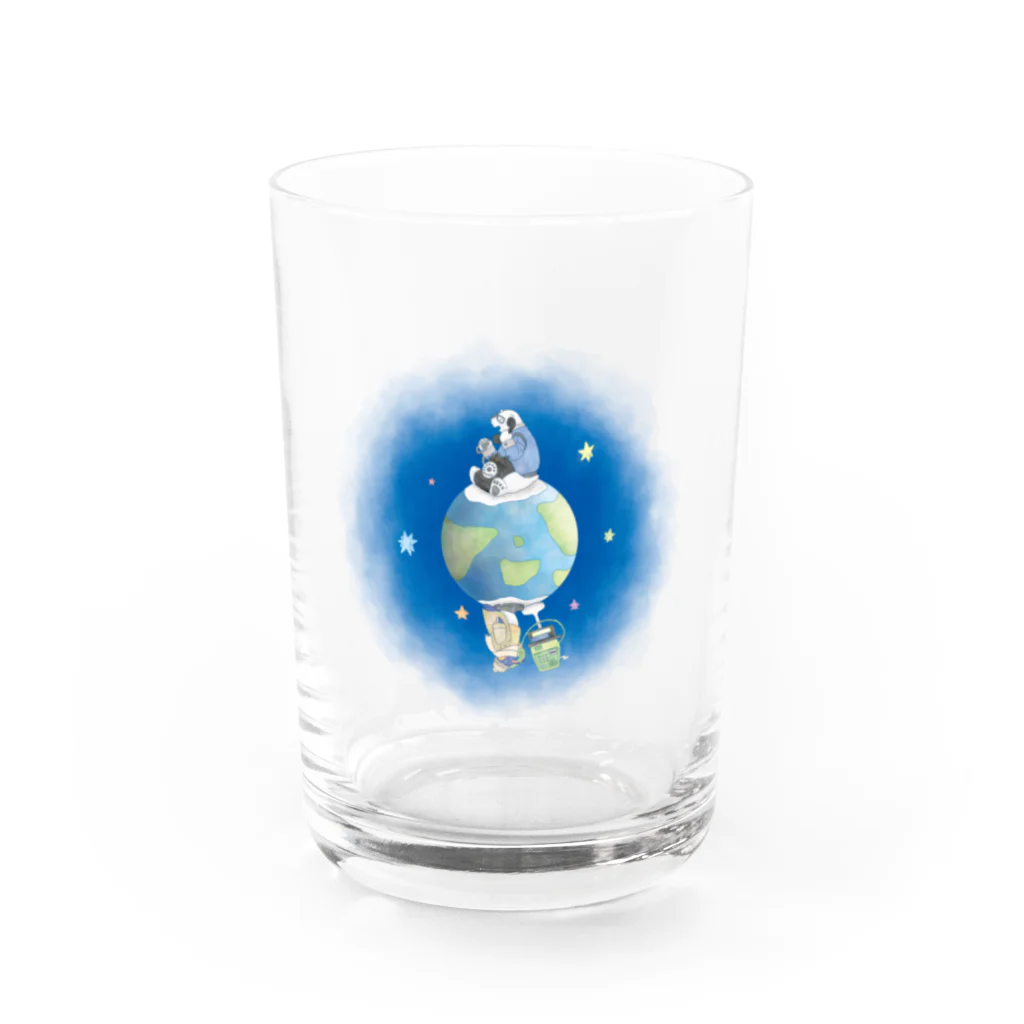 大天使のシロクマとペンギン（水彩） グラス前面