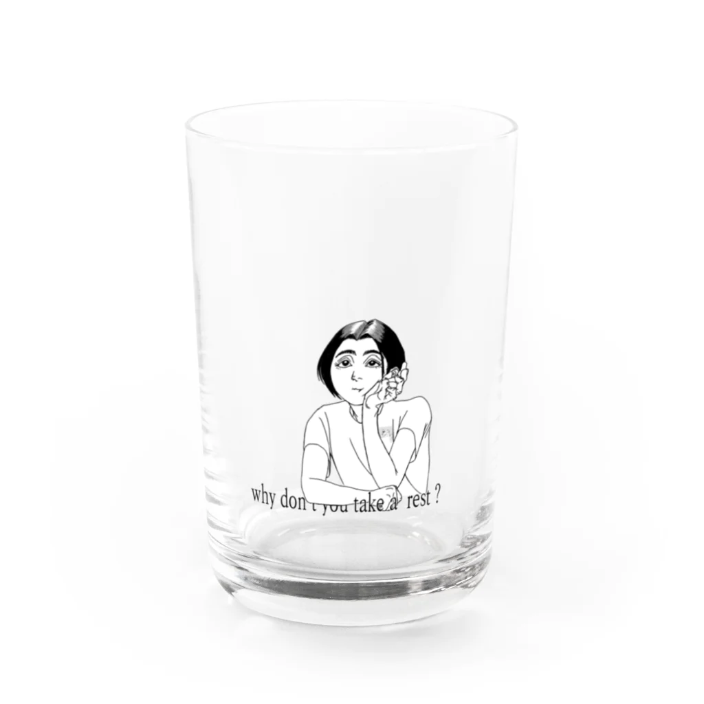 雑貨屋素麺の黄昏れる女子 Water Glass :front