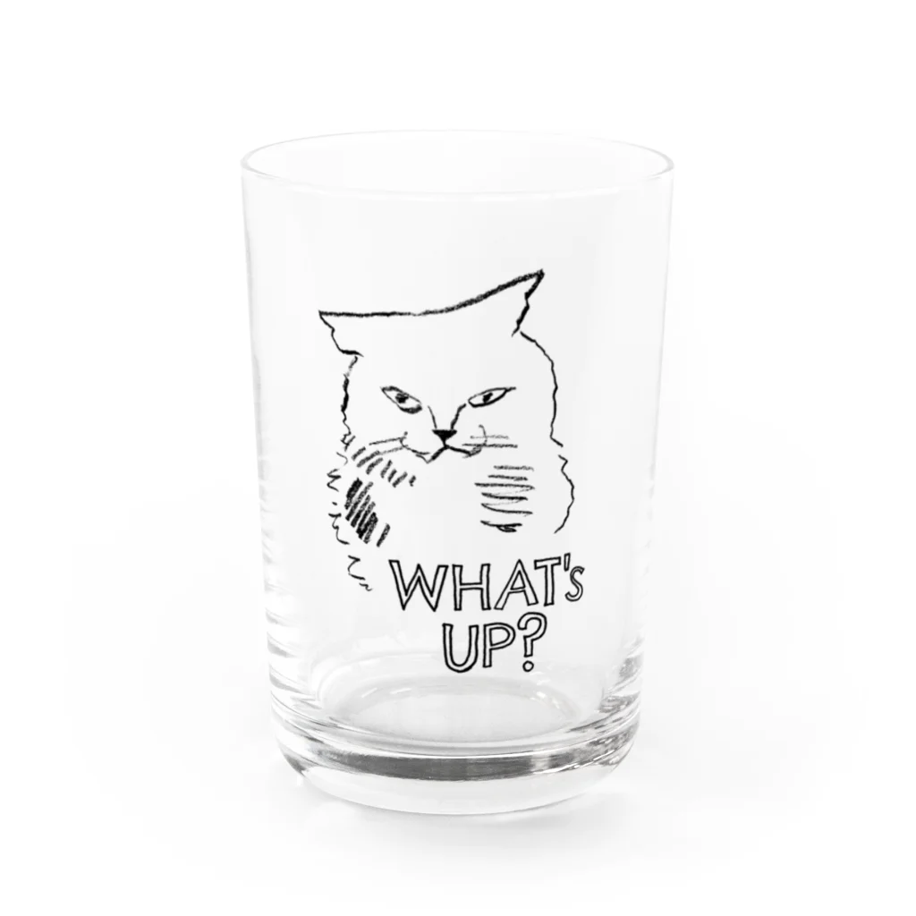 かにみそのWhat's up? 猫くん Water Glass :front