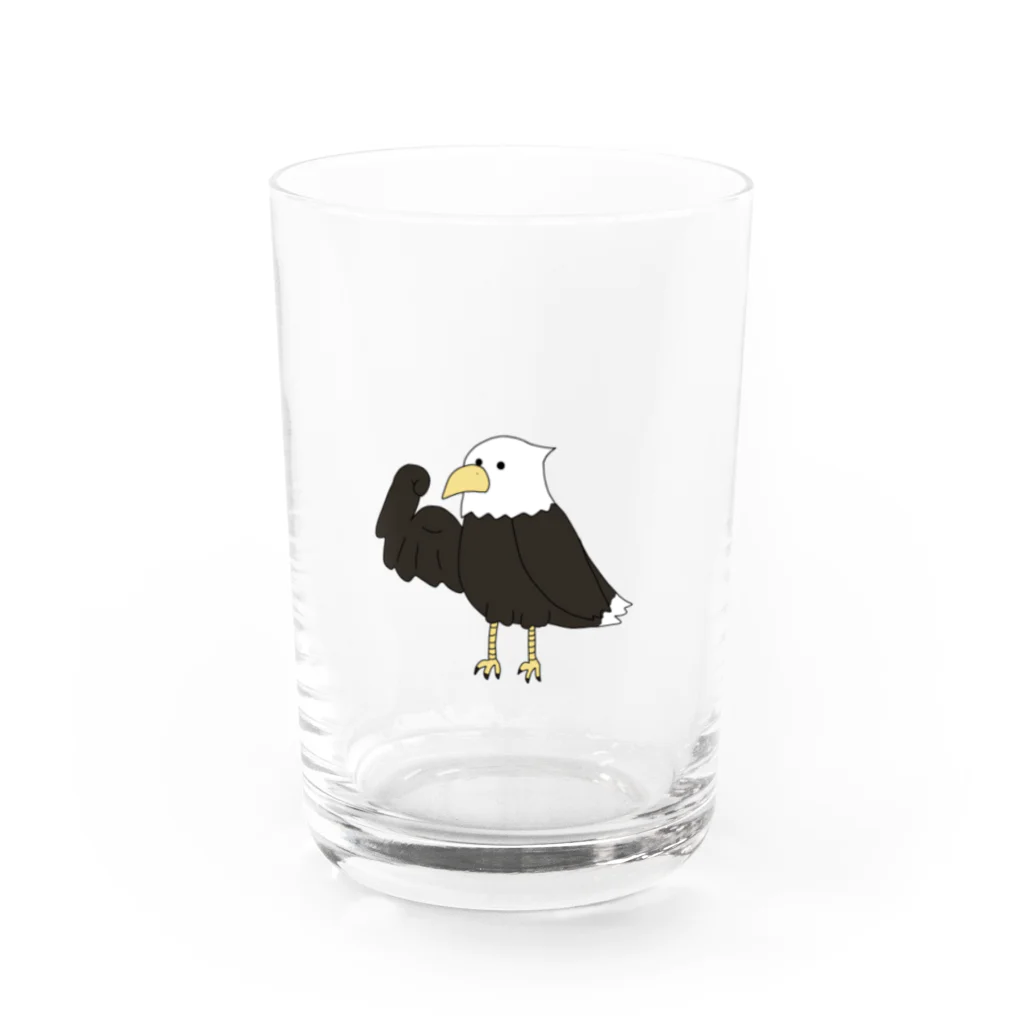 たまのムキムキハクトウワシ Water Glass :front