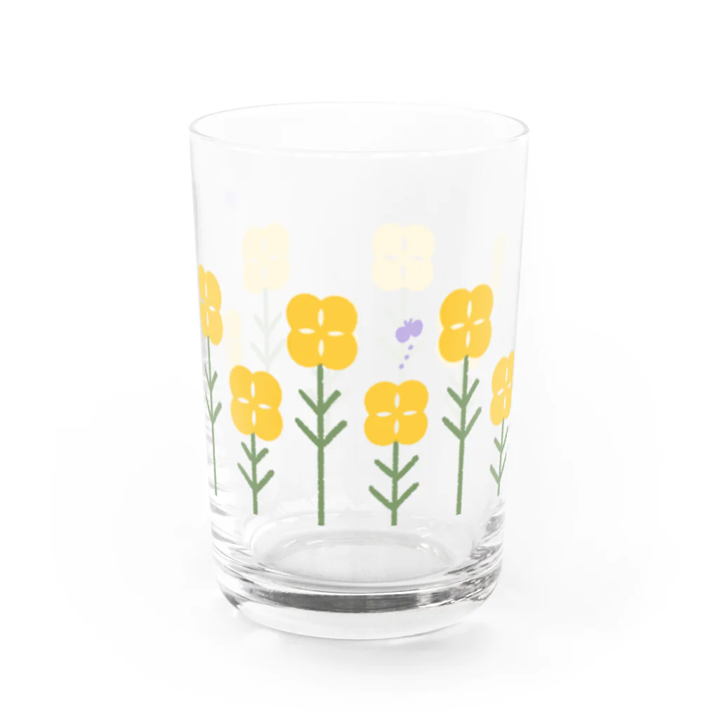 poeticton のYellow flower ⚮̈ Water Glass :front