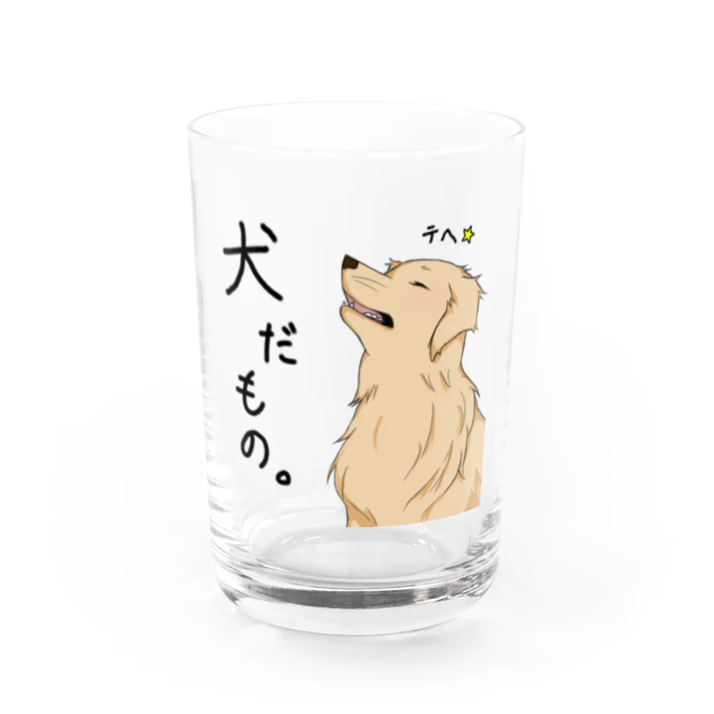 犬だもん。ゴールデンレトリバーのだって！犬だもの。（はる） Water Glass :front