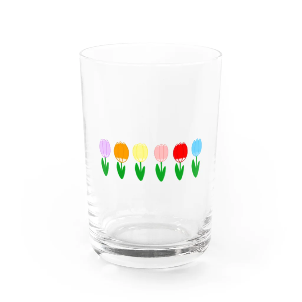 "hand omame" HAPPY Factory from SUZURIのBlooming flowers for colorful Water Glass :front