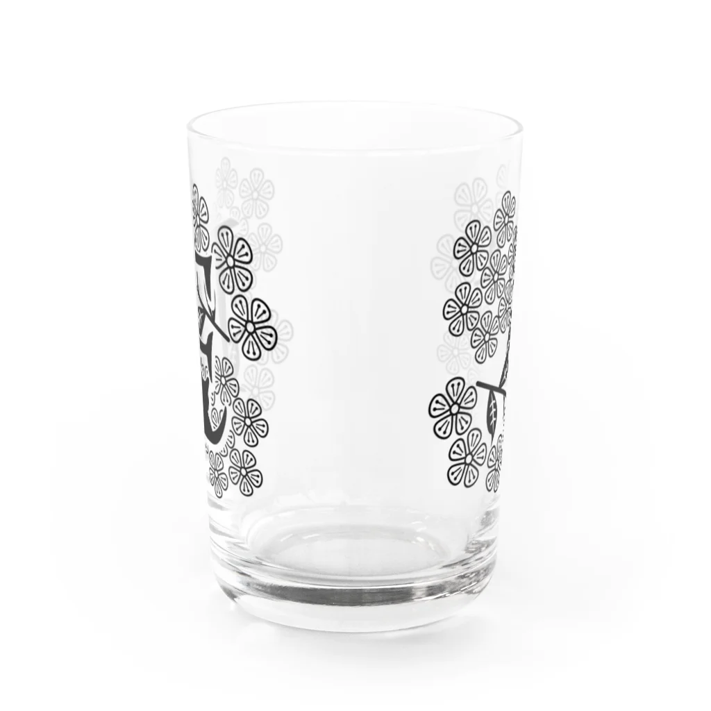 レトロネコ雑貨 華鳥風月のレトロネコ　グラス　イニシャル E Water Glass :front