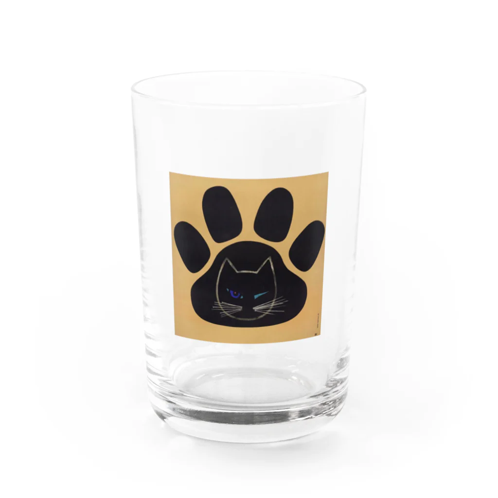 YS VINTAGE WORKSのチェコ　足跡ウィンクねこ Water Glass :front