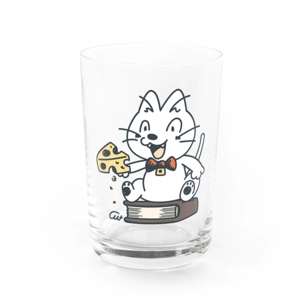 イラスト MONYAAT のねことネズミと例のチーズB Water Glass :front