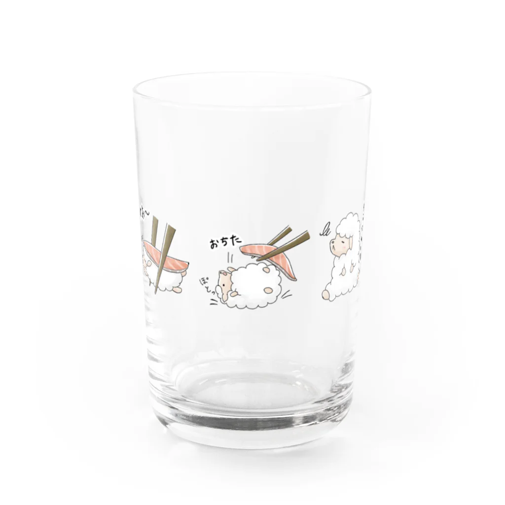 SOMALY【SUZURI店】の寿司牧場 Water Glass :front