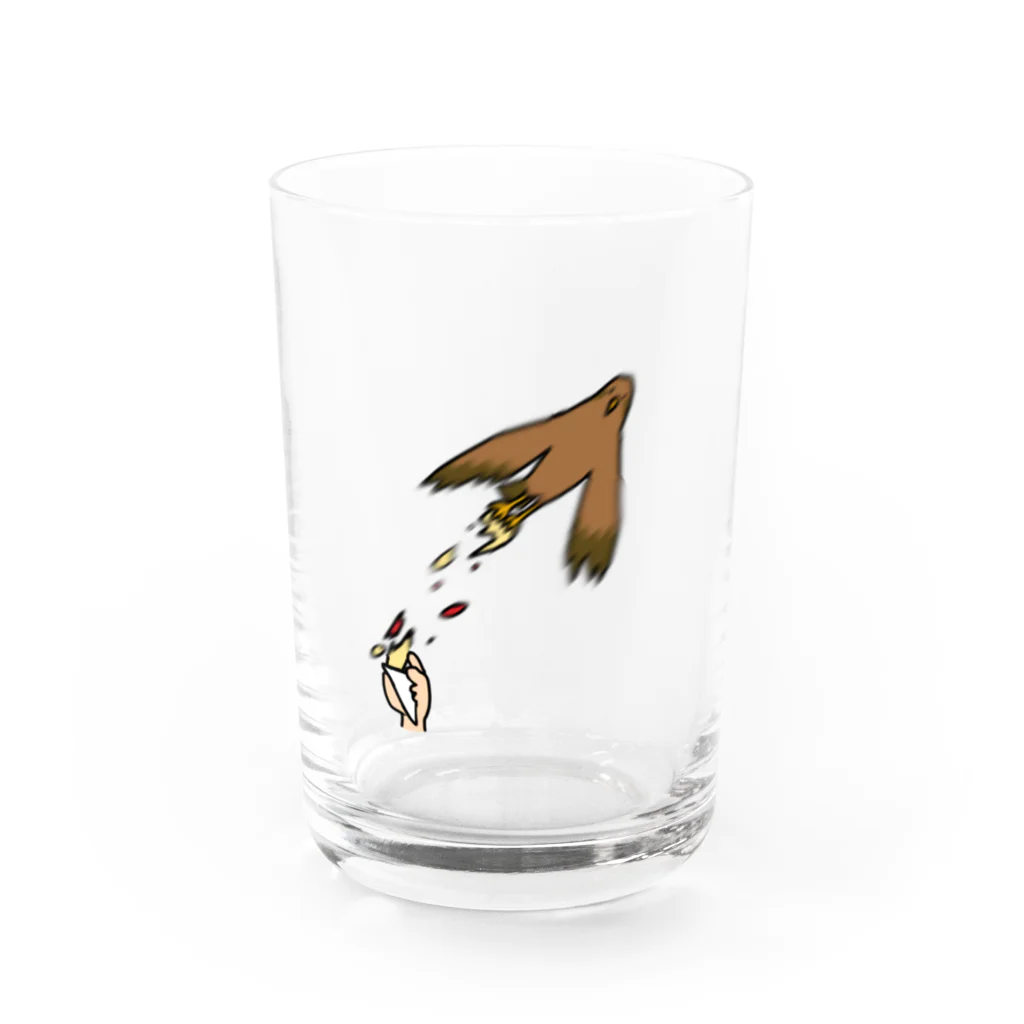 Dosukoi-van-cartierの俺のクレープを奪ったトンビ Water Glass :front