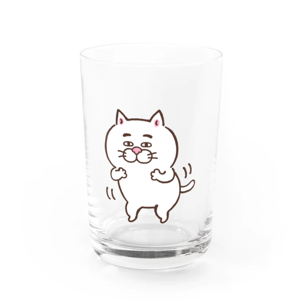 目つきの悪い猫＠いけやけいの踊るにゃんこ Water Glass :front