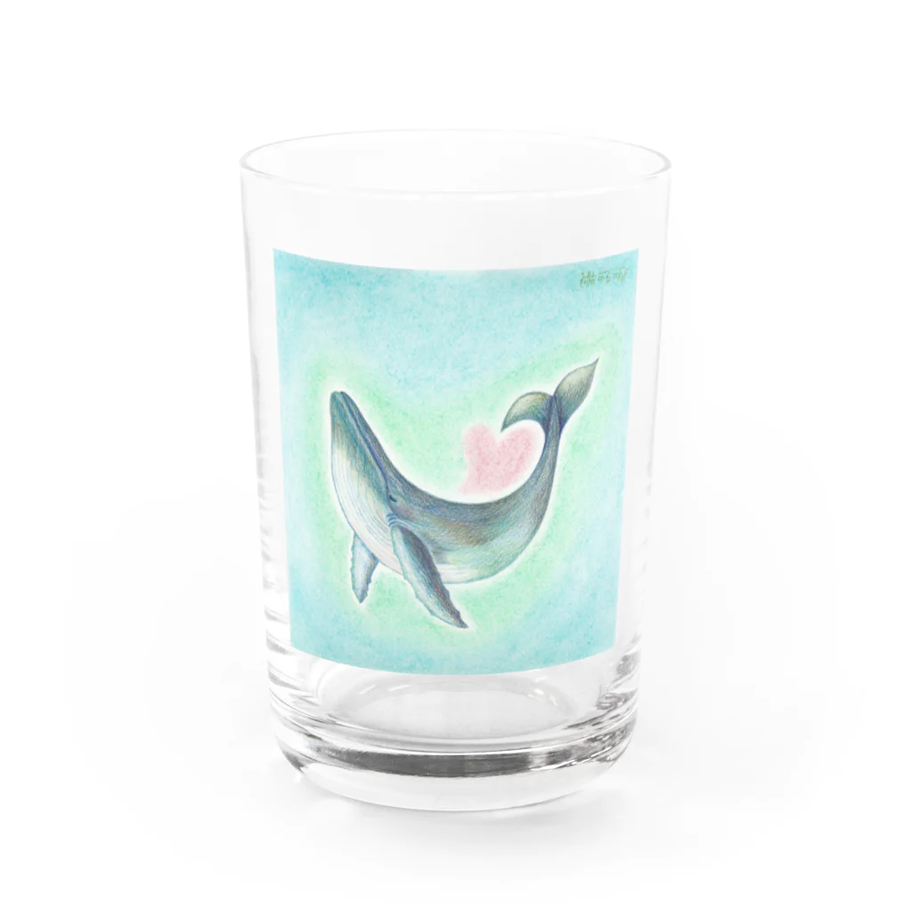 仁音-ninon-絵言葉のクジラの結ちゃん Water Glass :front