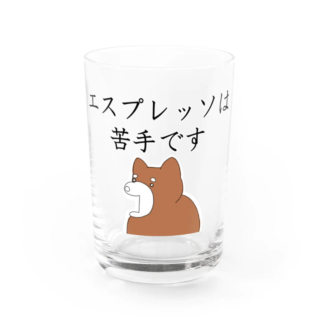 Prism coffee beanのエスプレッソは苦手です@柴犬 Water Glass :front