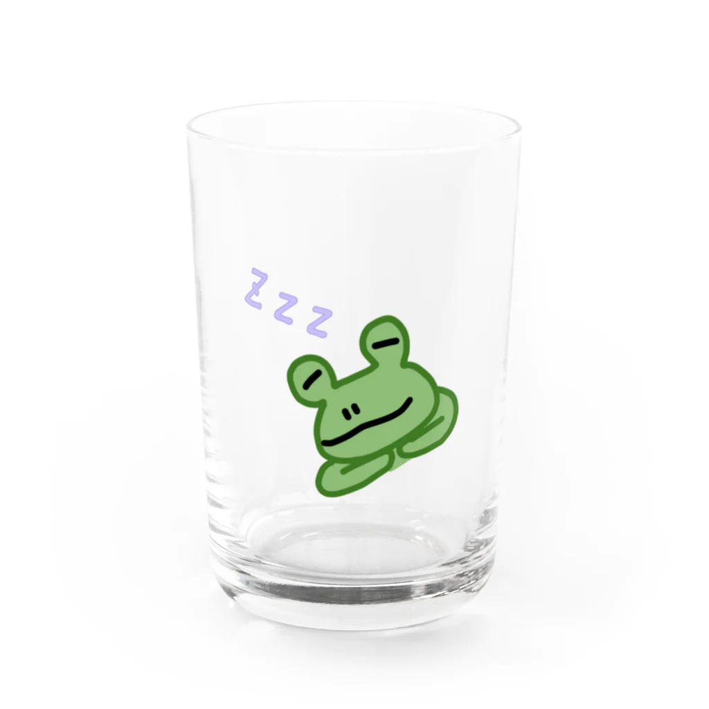 totoriのカエルさん  居眠り Water Glass :front
