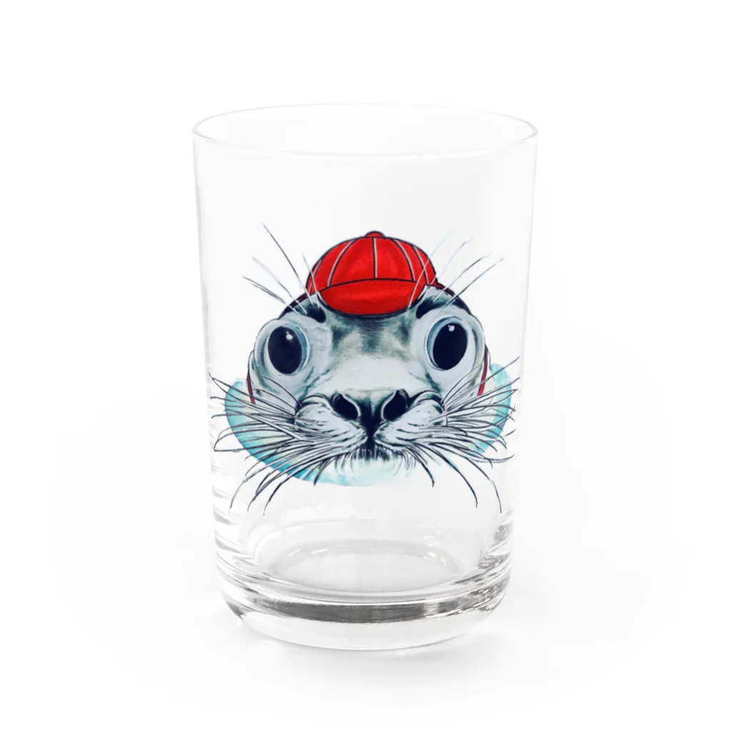 人体堂/jintaiアート工房のアザラシグラス Water Glass :front