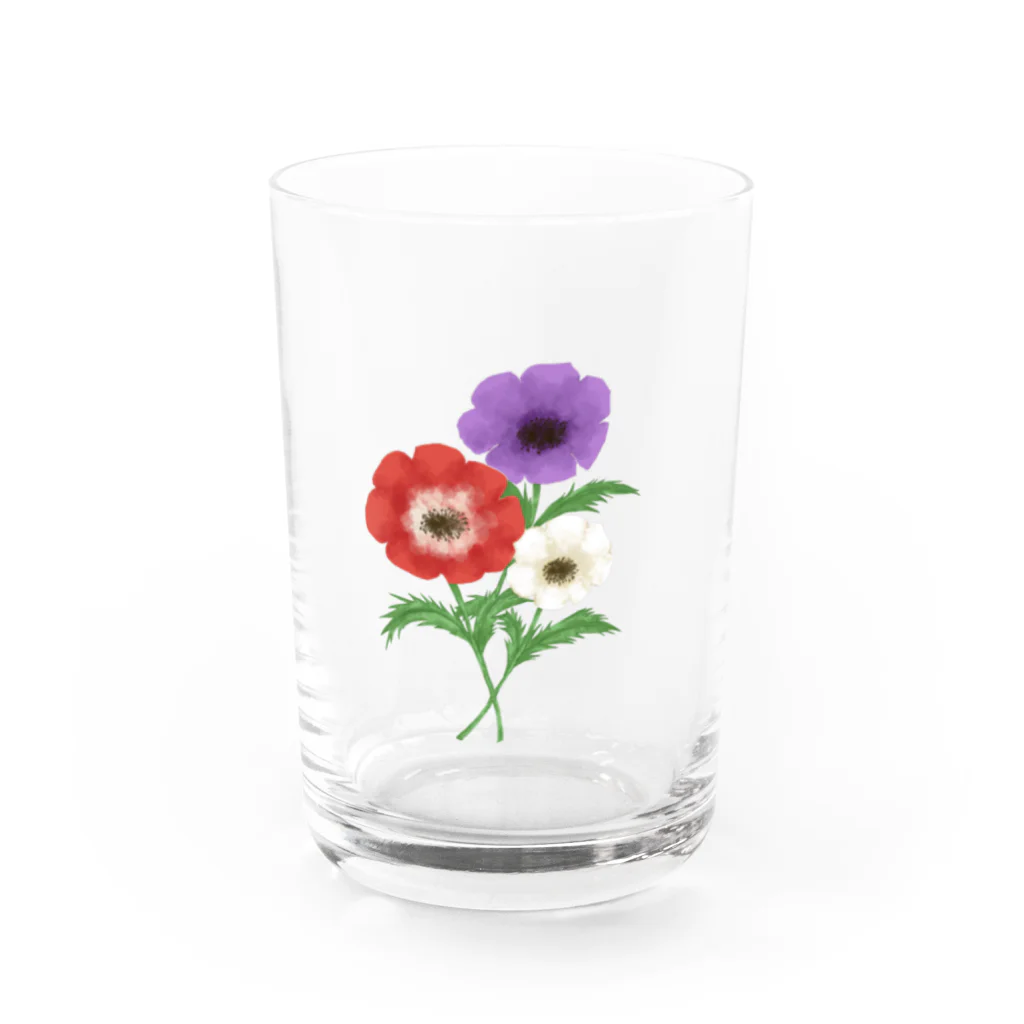 スコティッシュ・ミキ・フォールドのアネモネ Water Glass :front