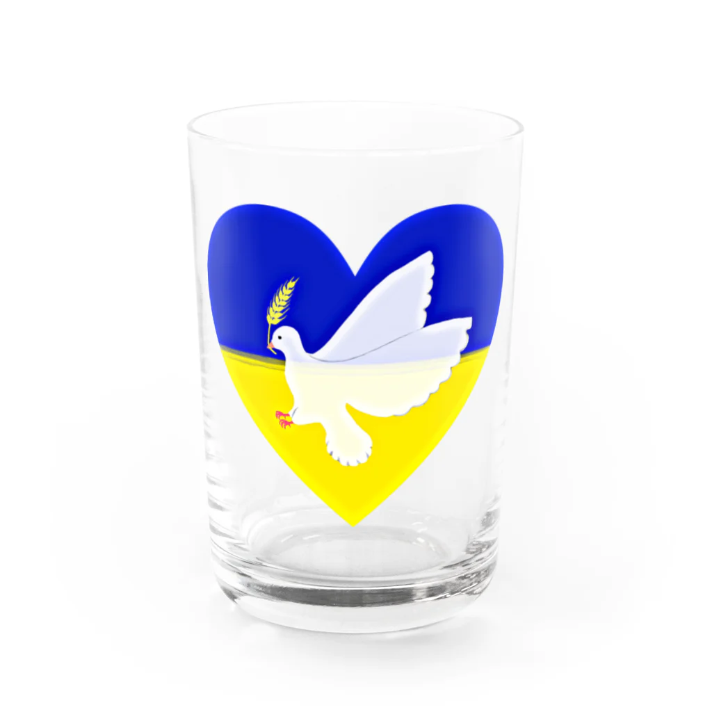 LalaHangeulのPray For Peace ウクライナ応援 Water Glass :front