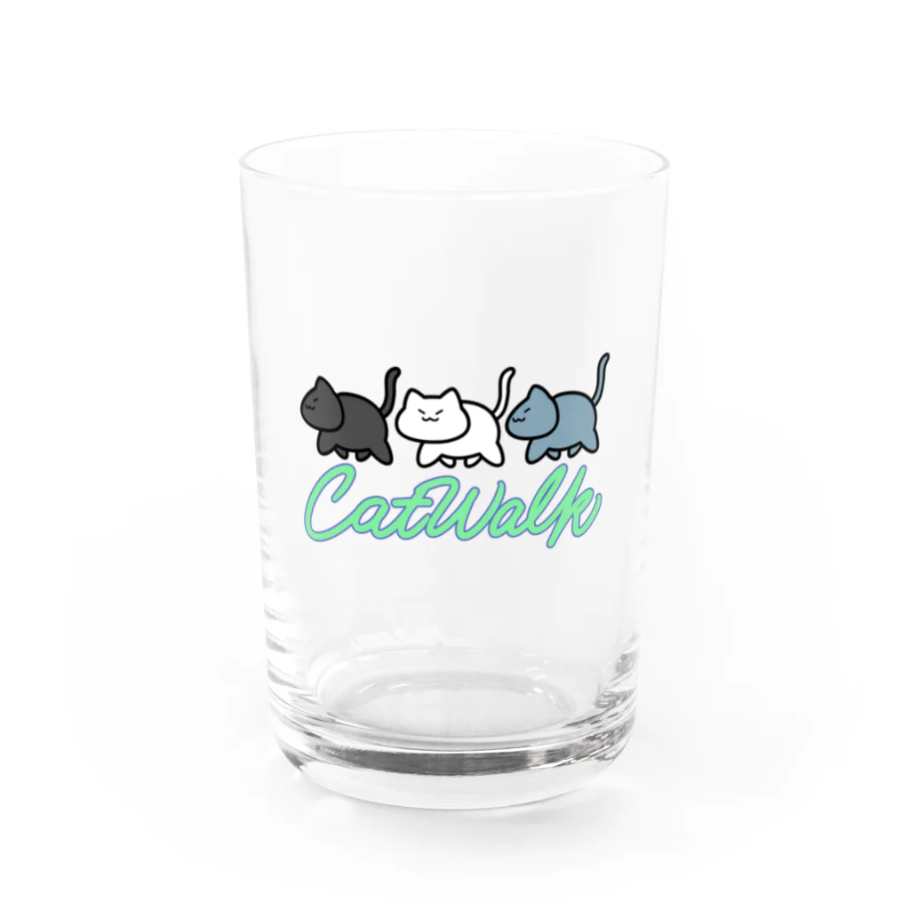 ねこきん牧場のcatwalk Water Glass :front