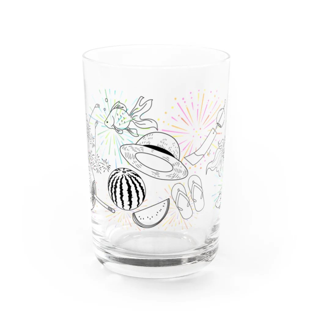 ぷるショップのsummer vacation Water Glass :front