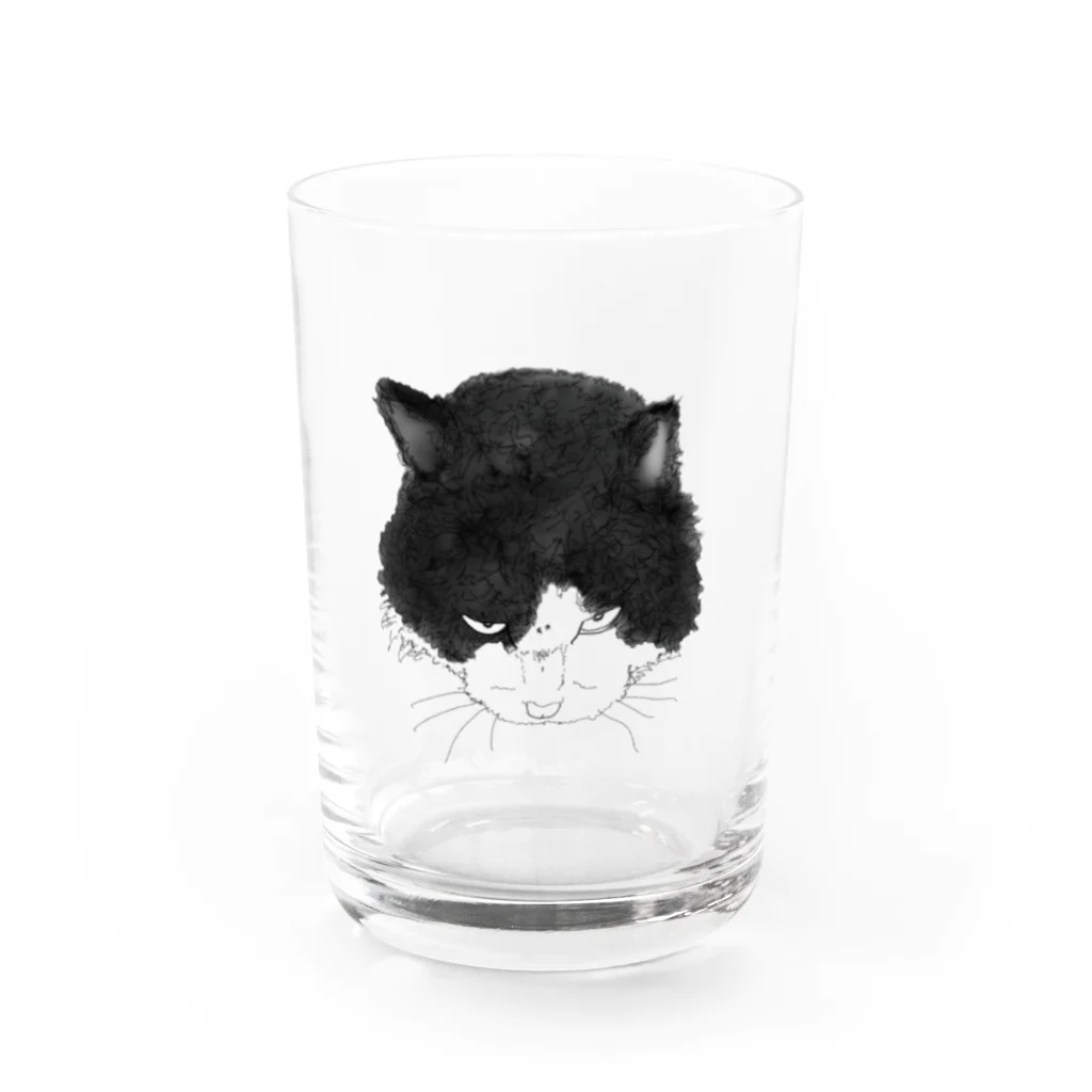 スナック半ばをすぎての睨みネコ' Water Glass :front