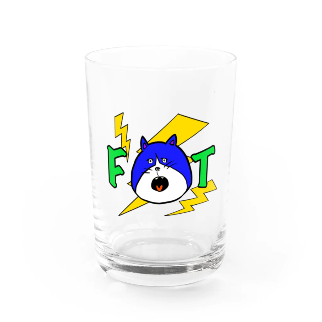 美容室フィットのハチワレネコ Water Glass :front