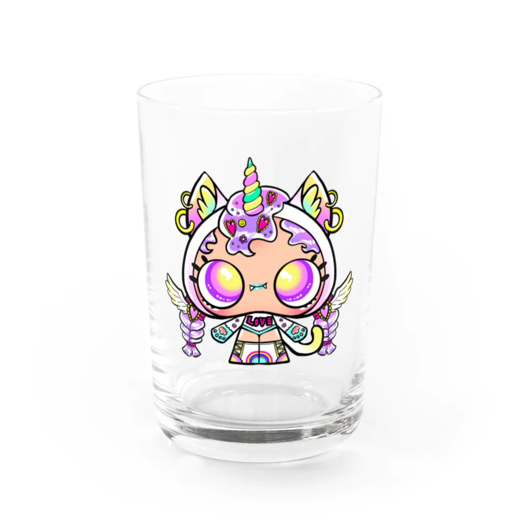 NAMOCHANG☆SHOPのねこかぶりちゃん☆MAGICAL UNICORN Water Glass :front