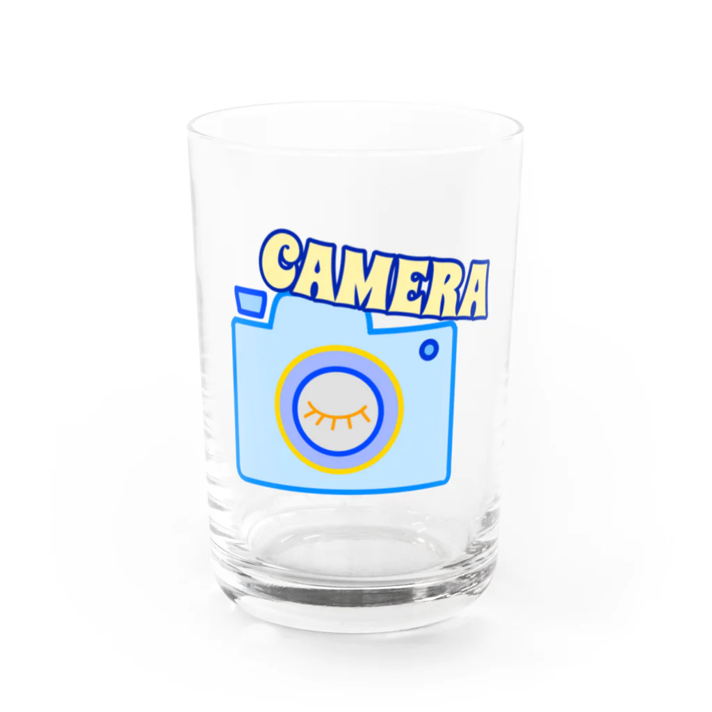 charlolのcamera ブルー Water Glass :front