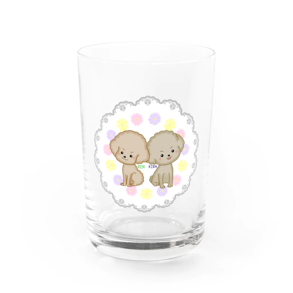 pote©o*  ハンドメイドドッグウェアの煌くん＆蓮くん Water Glass :front