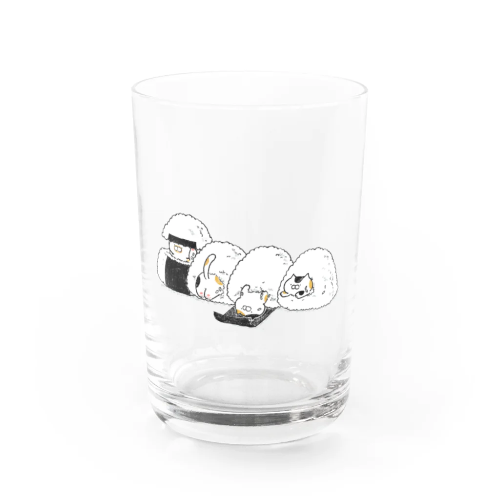 あらまつぱん子のごはんねこ　三毛ちびズの反抗期。 Water Glass :front