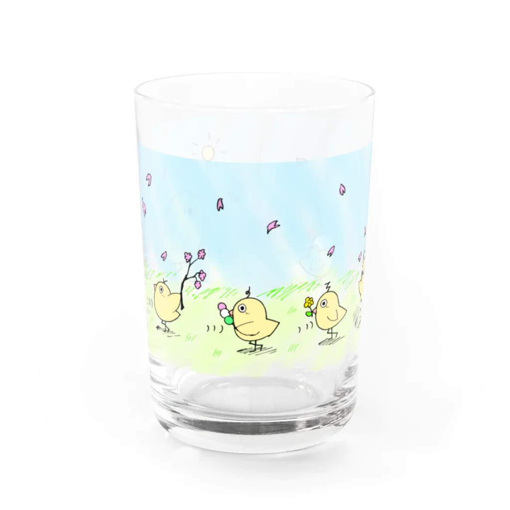 不安と生きる@シルルのバード式ムーンウォーク(春バージョン) Water Glass :front