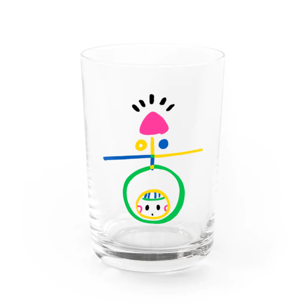 着ぐるみ＆calligraphyの愛ある未来へ『へいわちゃん』 Water Glass :front