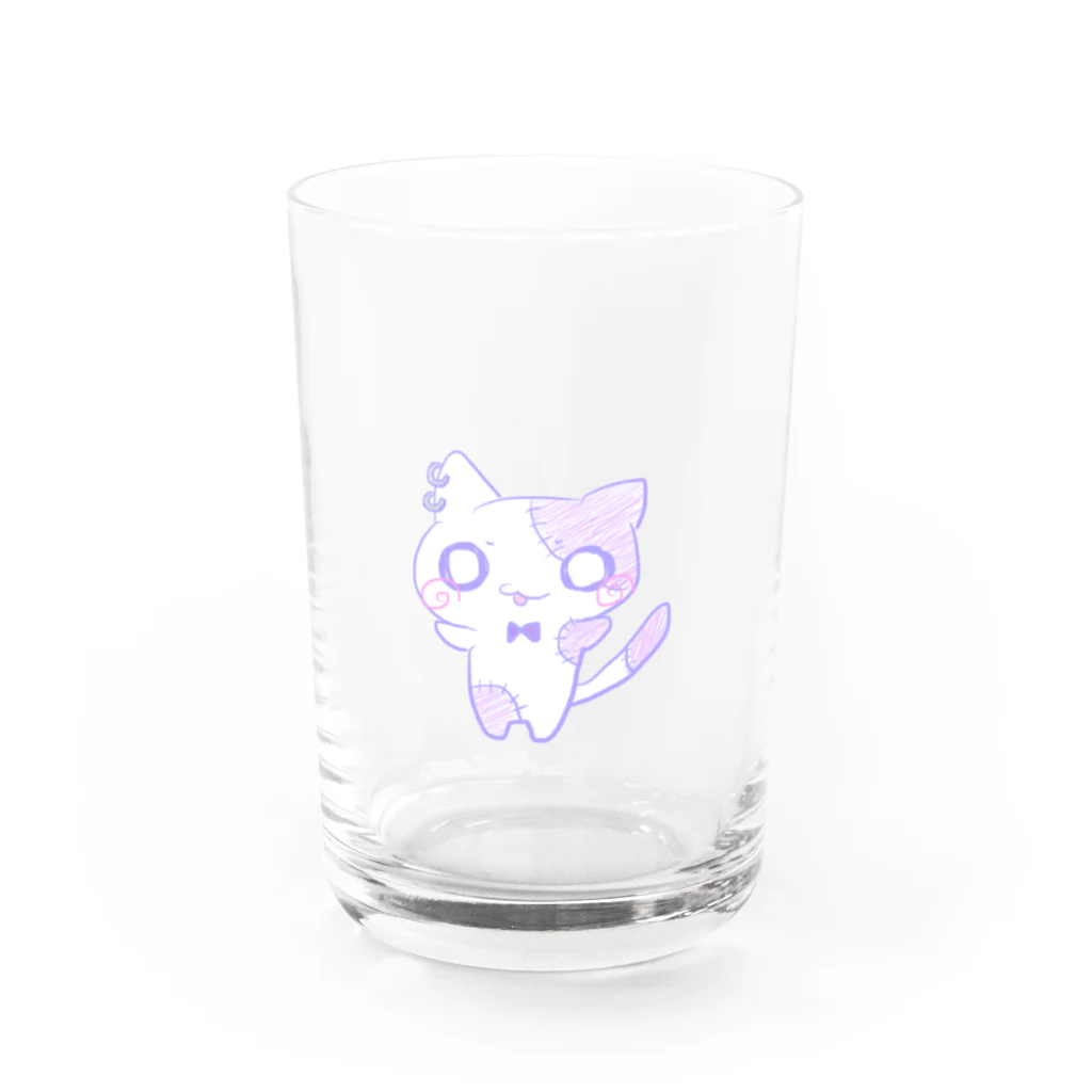 るぅちゃんのツギハギぬいぐるみねこ Water Glass :front