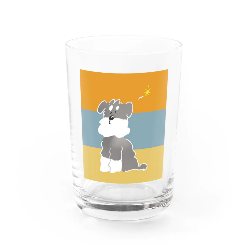 moka landのおはよう、朝だよ！シュナウザー Water Glass :front