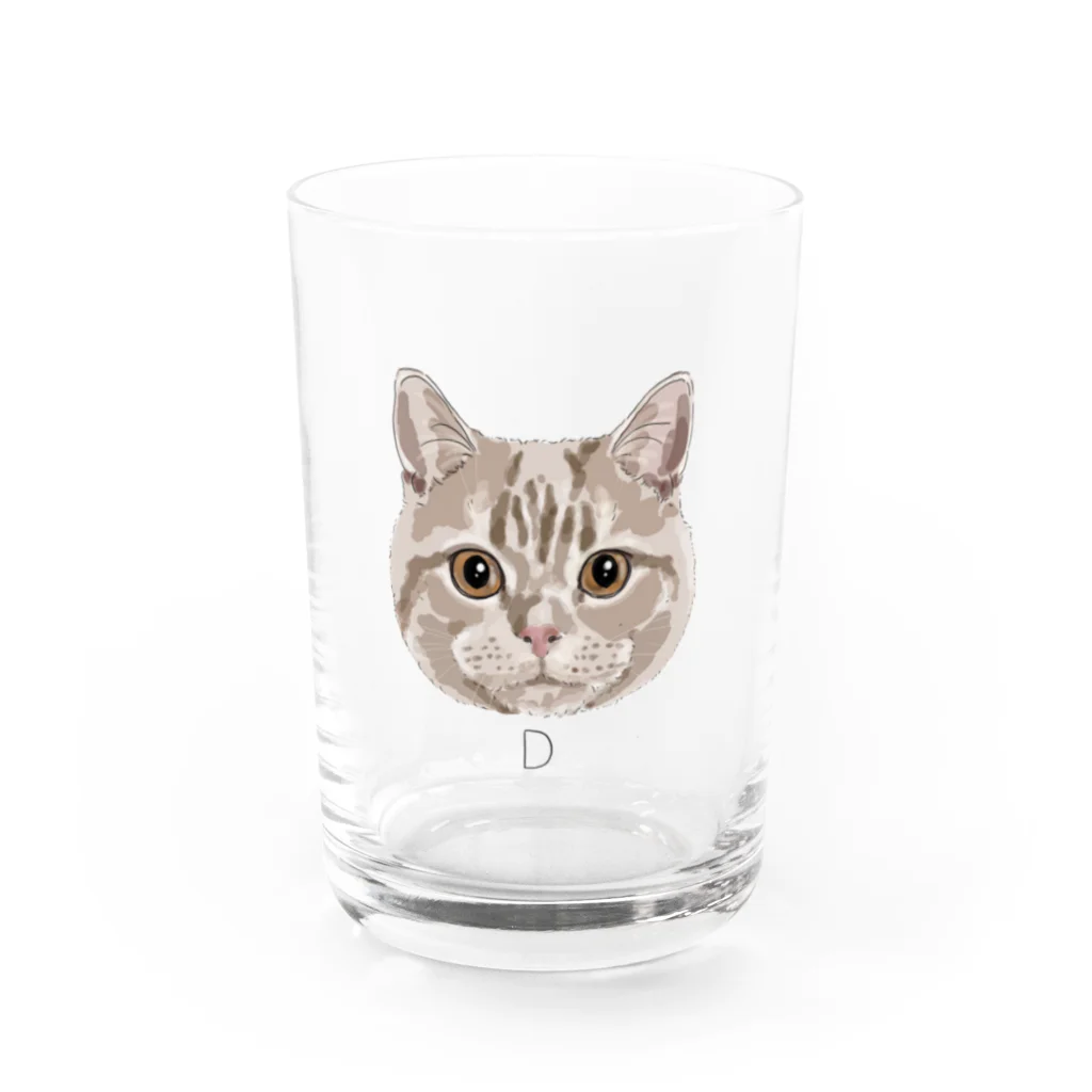 みきぞーん｜保護猫 ミッキー画伯と肉球とおともだちのD Water Glass :front