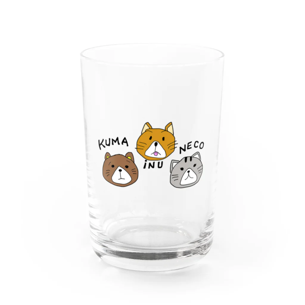 Feather stick-フェザースティック-の熊・犬・猫【くま・いぬ・ねこ】 Water Glass :front