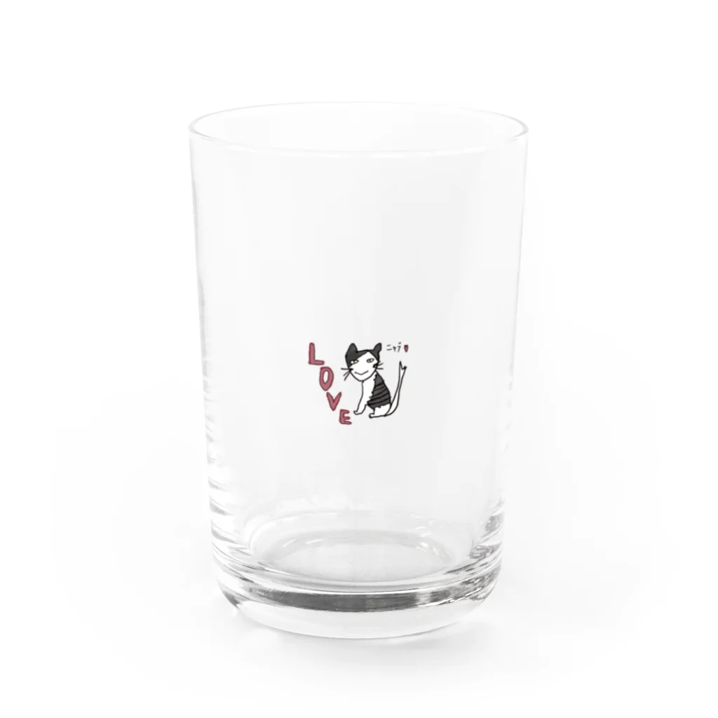 TEN(にゃーにゃーず)のLOVE(ニャブ) Water Glass :front