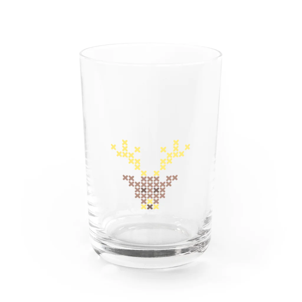 shisoppaの雄鹿 Cross-stitch Water Glass :front