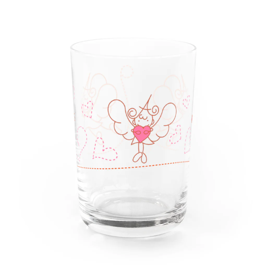 山名阿代のアルファベットエンジェルハートをギュッと Water Glass :front