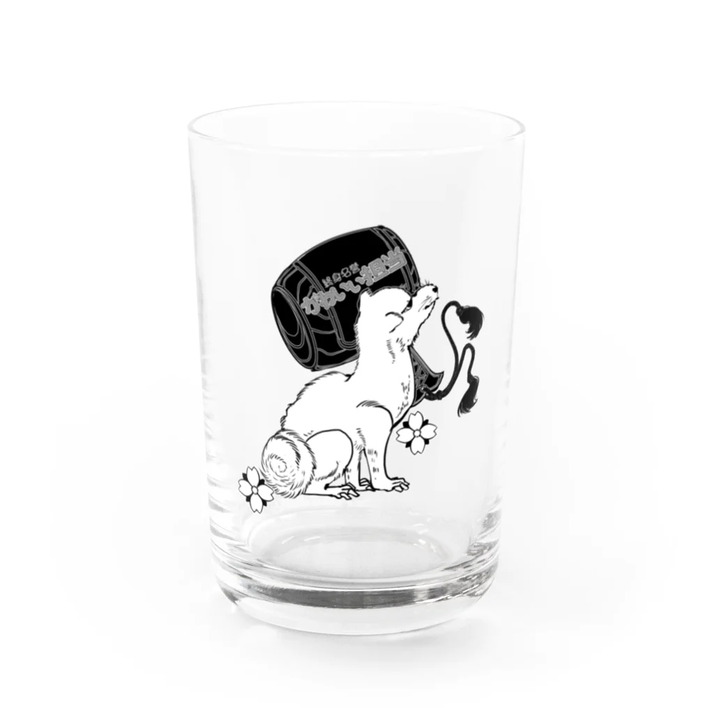 終身名誉かわいい担当の山東京伝の桃太郎の犬 Water Glass :front