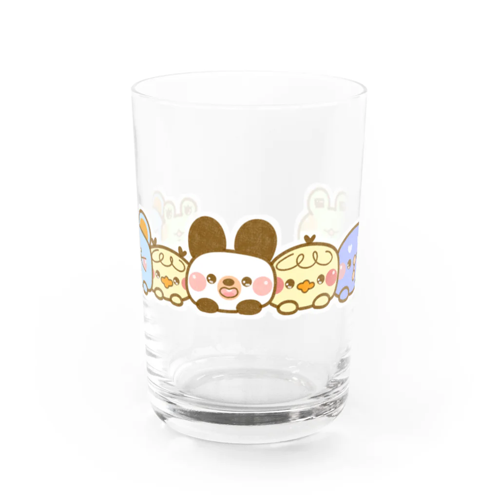 抹茶こあら@SUZURIのNewほっぺむぎゅー Water Glass :front