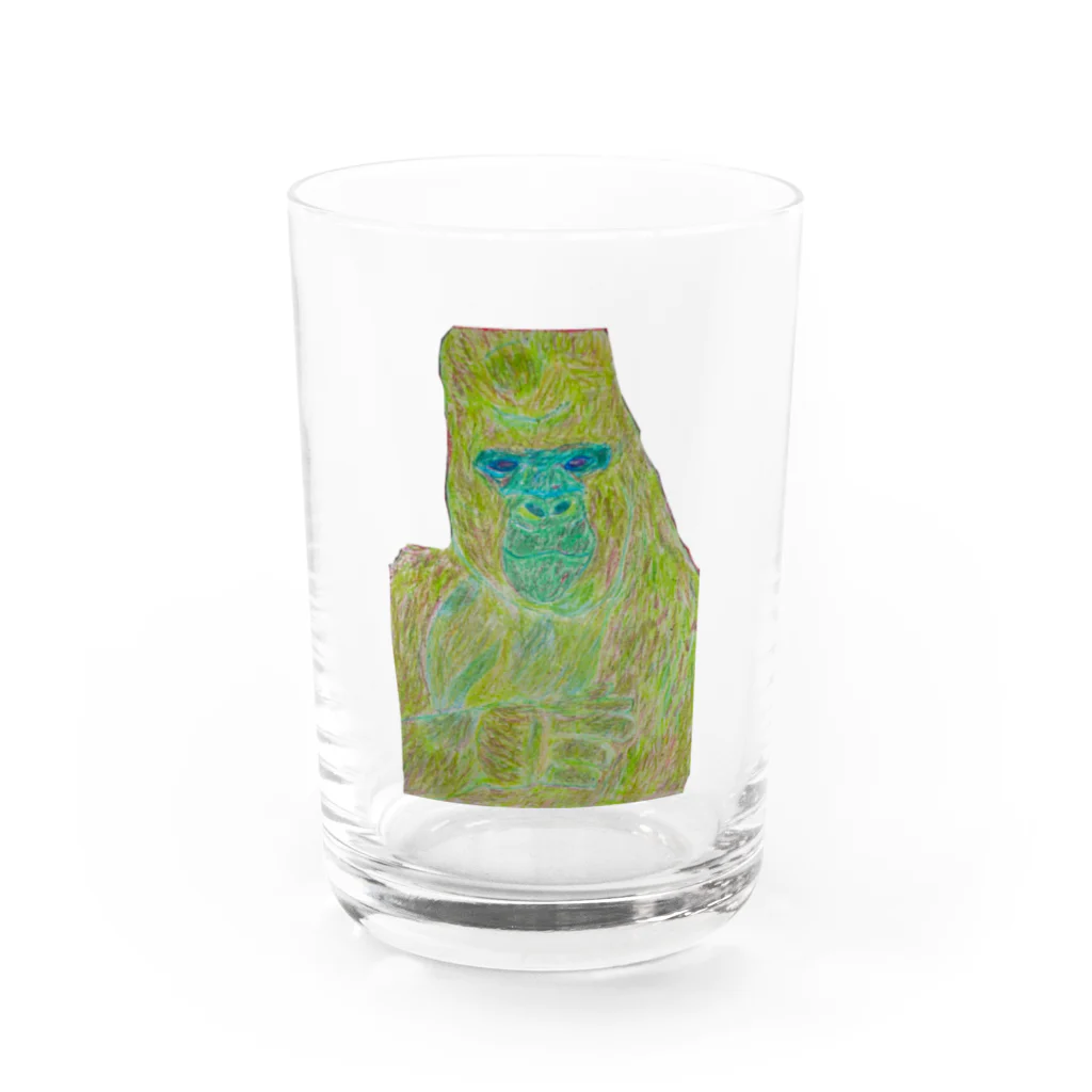 mogmog モグモグのカラフル　ゴリラ Water Glass :front