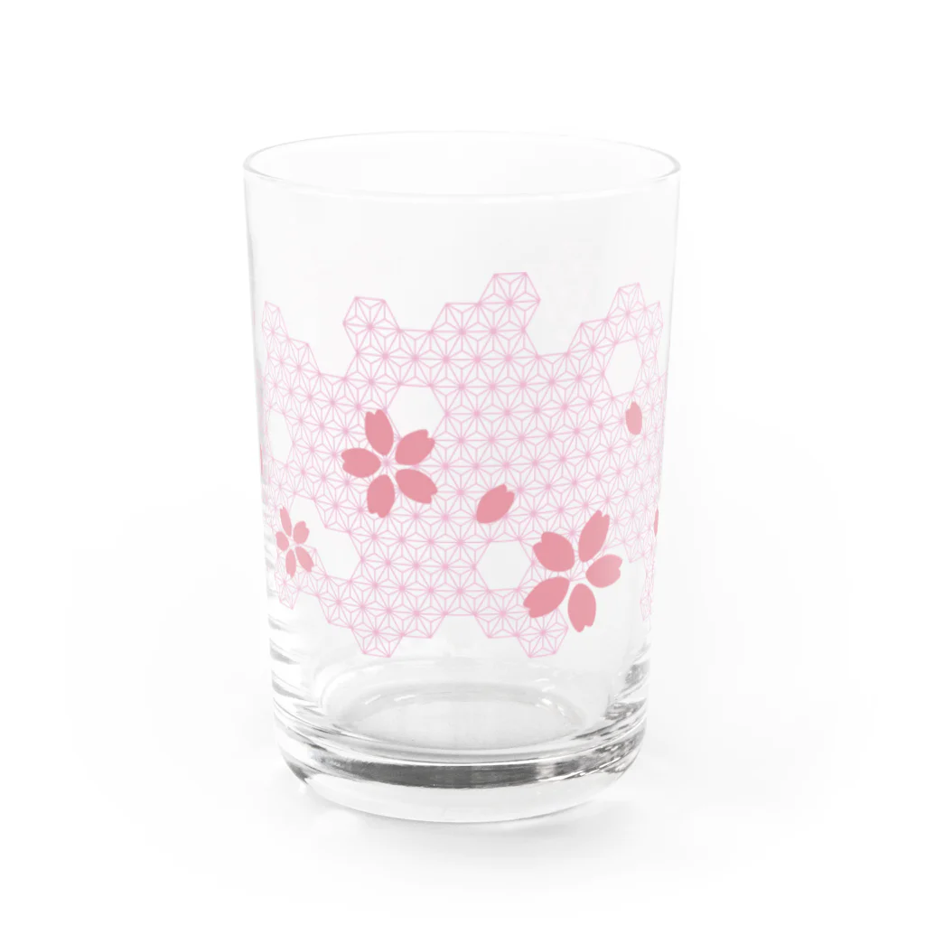 uzi_macchoの麻の葉-桜 Water Glass :front